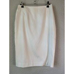 VTG Y2K KORS White Pencil Skirt Womens Size 6 Made In Italy 100% Cotton Corduroy